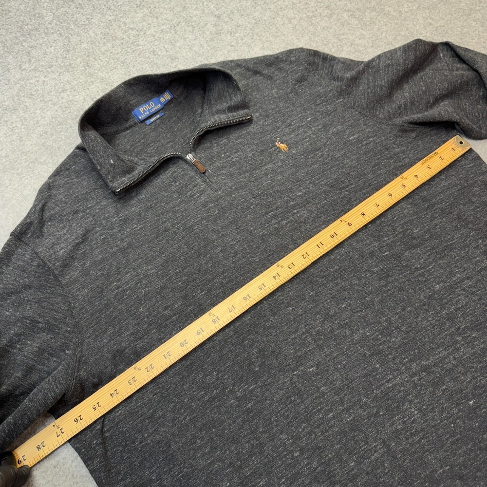 Polo Ralph Lauren Men's XXL Estate Rib Quarter Zip Pullover Sweater Dark Gray - Picture 5 of 9